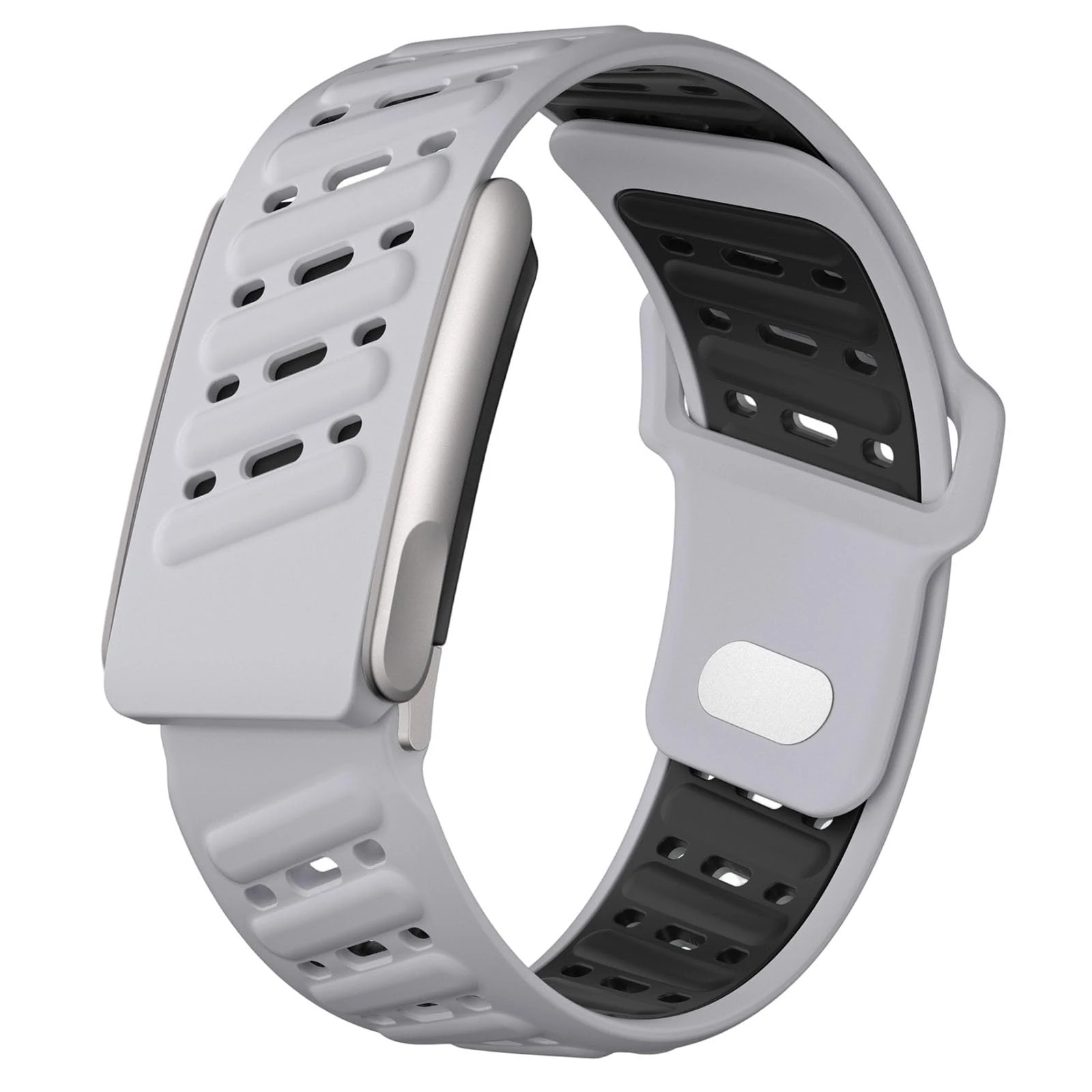 Rugged Comfort Silicone Wristband Compatible with WHOOP 5 | Whoop MG Band, Durable Soft Silicone Sports Loop Replacement Bands for Men Women with Metal Frame (Grey-3)