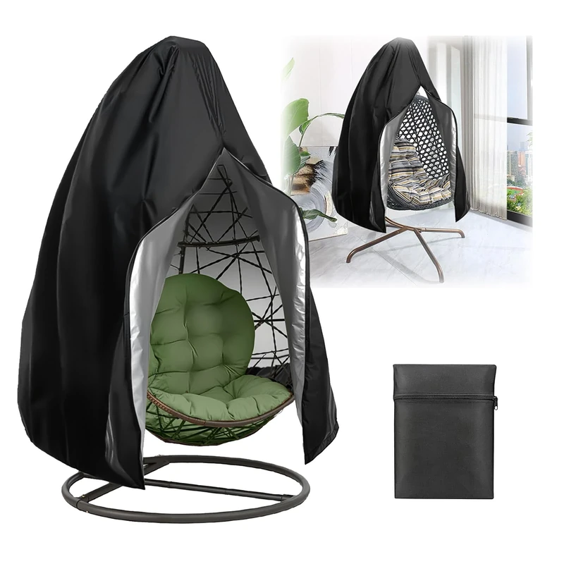 Egg Chair Covers, 190x115cm Egg Chair Cover Waterproof Heavy Duty, 210D Eggs Chairs Cover with Zipper Patio Hanging Outdoor Waterproof for Swing Chairs