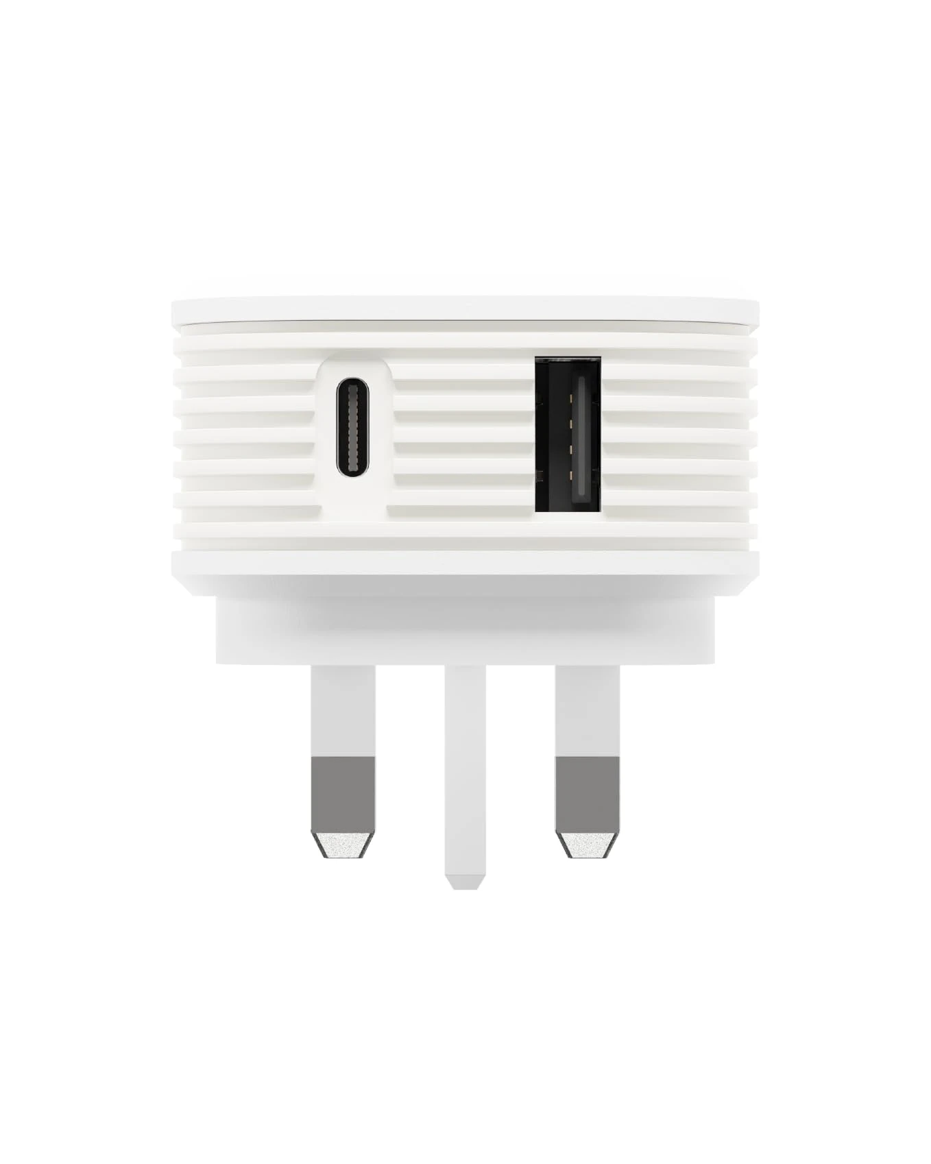 Juice 45W Dual Port Fast Charger Plug – USB-C Power Delivery & USB-A Quick Charge for Smartphones, Tablets & More – Compact Design with Sure Grip Technology - White