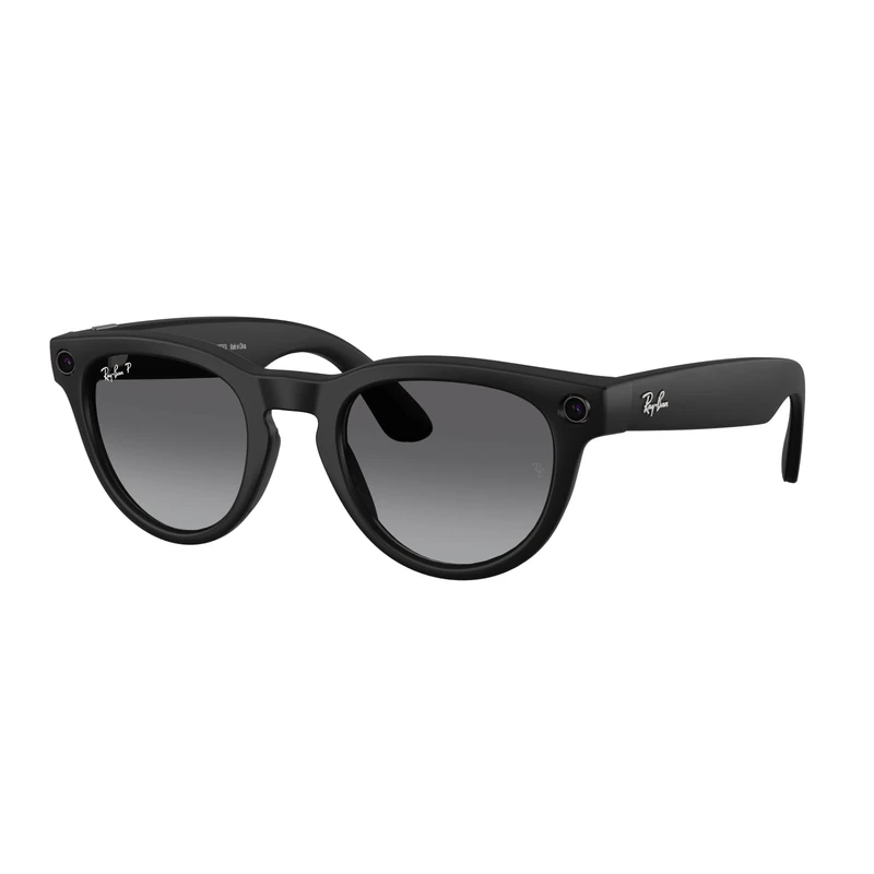 Ray-Ban Meta Headliner AI Glasses for Men, Women — Low Bridge Fit — 12 MP Camera, 3K Ultra HD Video, Open-Ear Audio, Meta AI — 2X Battery Life — Matte Black/Polar Gradient Graphite Lenses