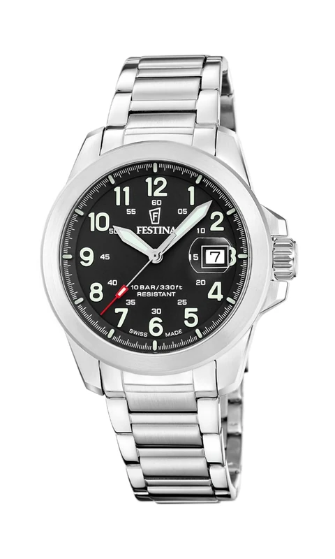 Festina Swiss Made Mens Stainless Steel Watch with Bracelet F20081/4