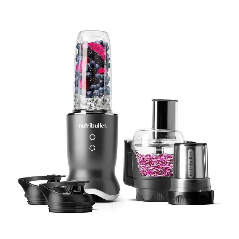 nutribullet Ultra Plus Blender in Graphite - Powerful 1200W Motor Base & Rapid Extractor Blade - Easily Blends Frozen Fruit, Nuts & Ice - With 900ml & 700ml Cup & Lid to Go - For Smoothies & Juices