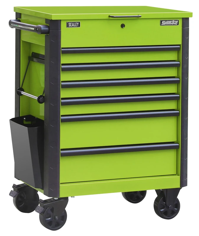 Sealey Superline Pro® 6 Drawer Tool Cabinet with Ball Bearing Slides - Green - AP266HV