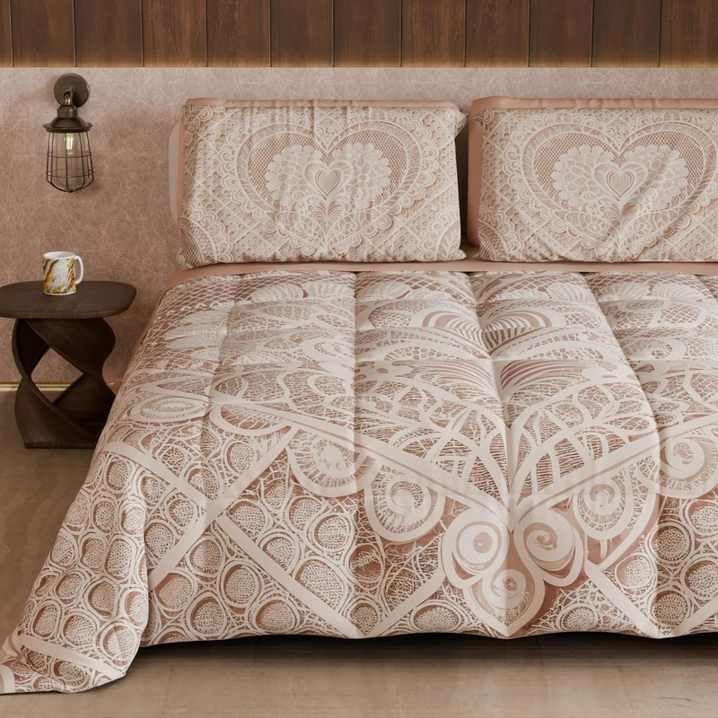 PETTI Artigiani Italiani - Winter Quilt, Double Sided Double Duvet Plain and Digital Print, Shabby 04 321, 100% Microfibre, Made in Italy - Image 1