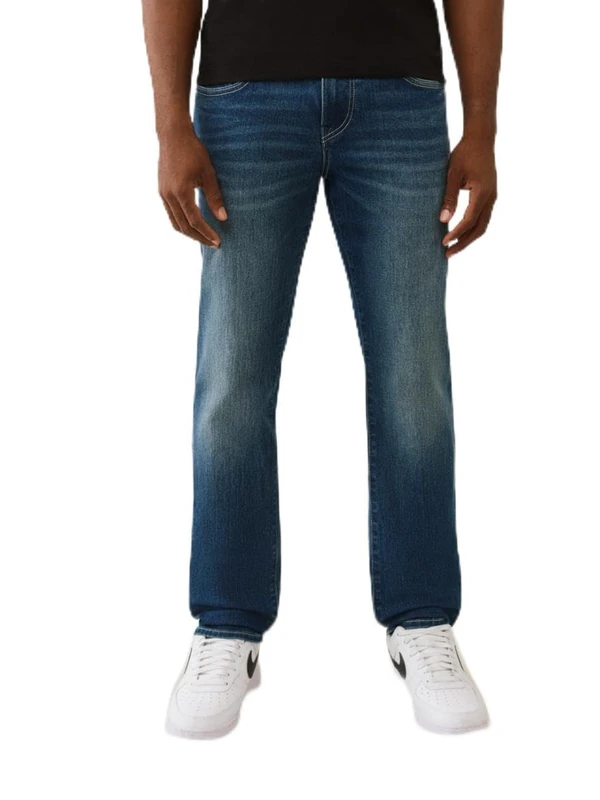 True Religion Men's Geno Single Needle Slim, Blue, 33