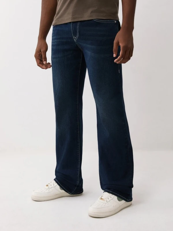 True Religion Men's Billy Single Needle Flap Bootcut, Black, 31