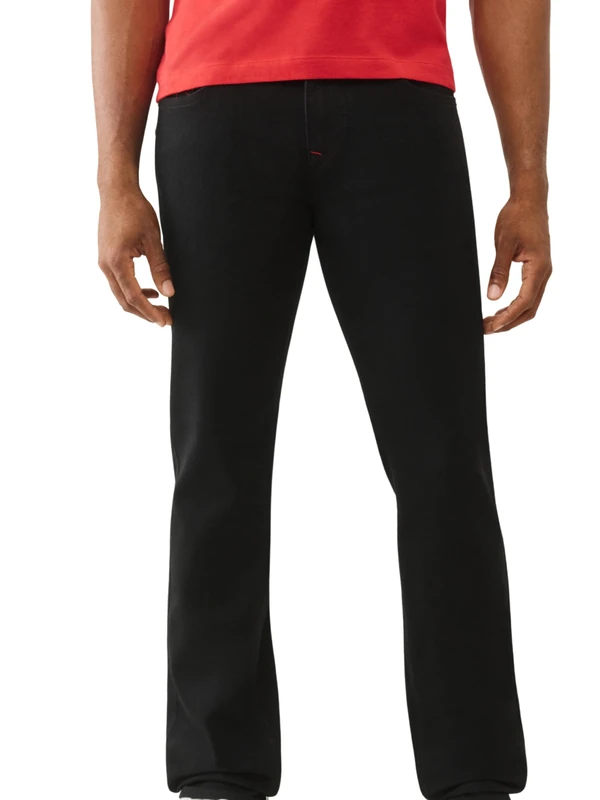 True Religion Men's Geno Single Needle Flap Slim, Black, 31