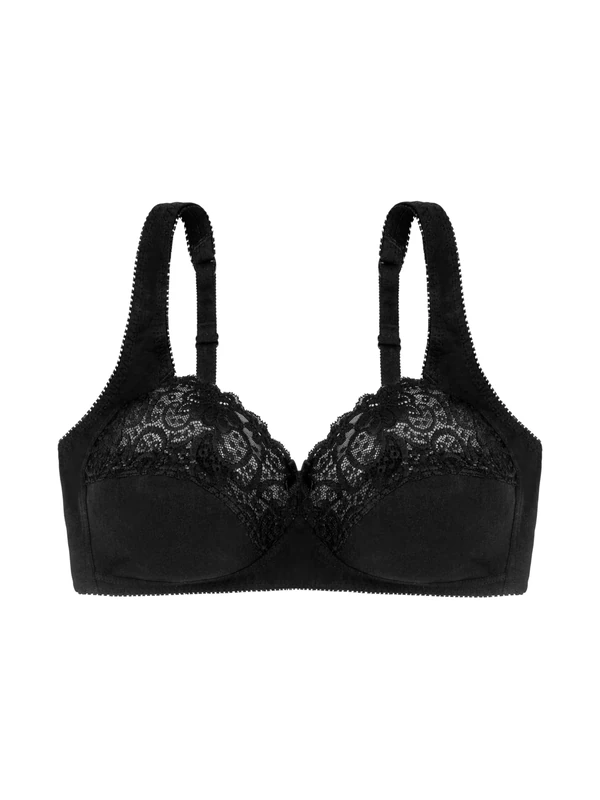 DORINA Womens Cotton Wireless Bra Black 34C