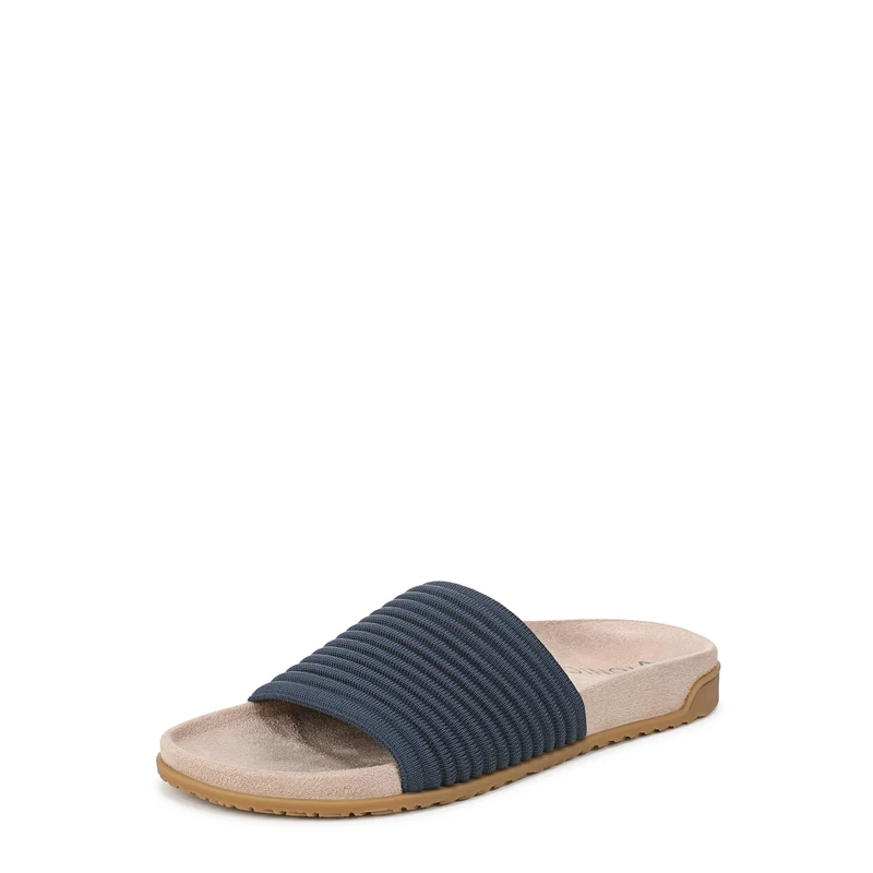 Vionic Women's Evie Knit Flat Sandals, Dark Denim Knit, Medium Fit, UK 8