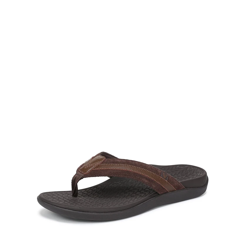 Vionic Men's Tide Ii Flat Thong Sandals, Chocolate Ganache Suede, Medium Fit, UK 6 - Image 1