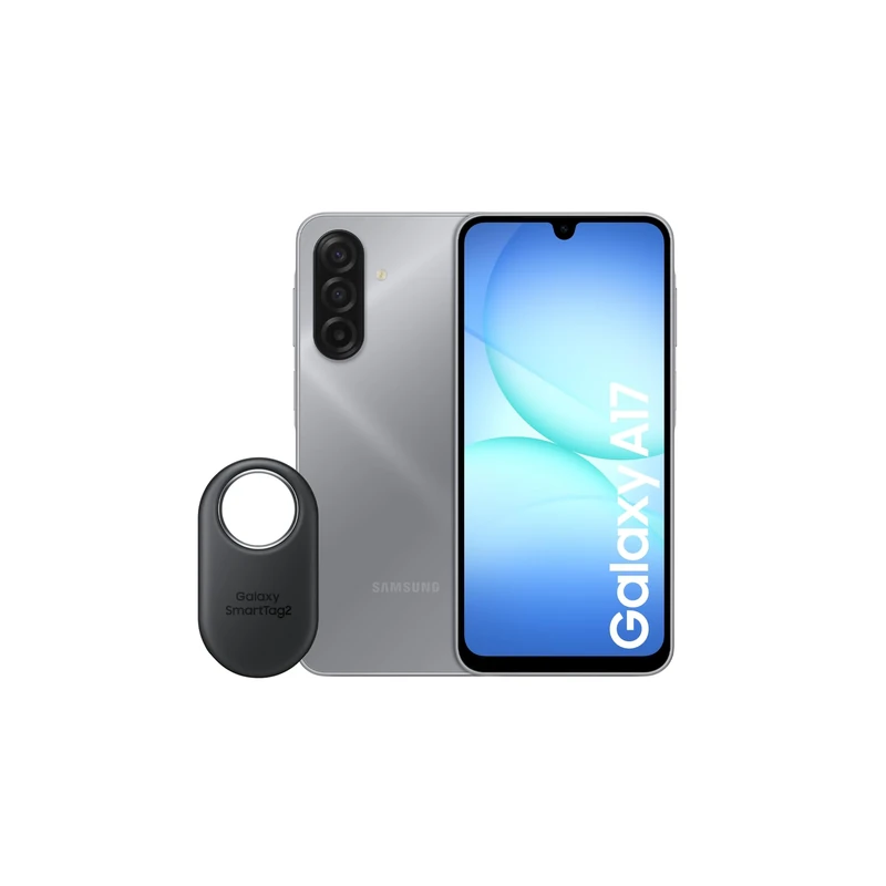 Samsung Galaxy A17 4G + Smart Tag2 Black, AI Smartphone, Slim 7.5mm Frame, Large Screen, 50MP Camera, 128GB Storage, 4GB Memory, 5000 mAh Battery, Grey, 3 Year Extended Warranty (UK Version)