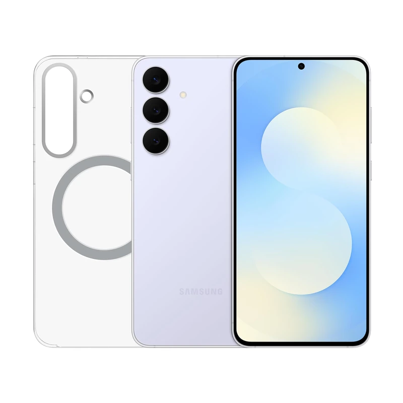 Samsung Galaxy S25 FE + Clear Case, AI Smartphone, Slim 7.4mm Frame, 6.7" FHD Display, 50MP Camera, 128GB Storage, 8GB Memory, 4900 mAh Battery, Icy Blue, 3 Year Extended Warranty (UK Version)