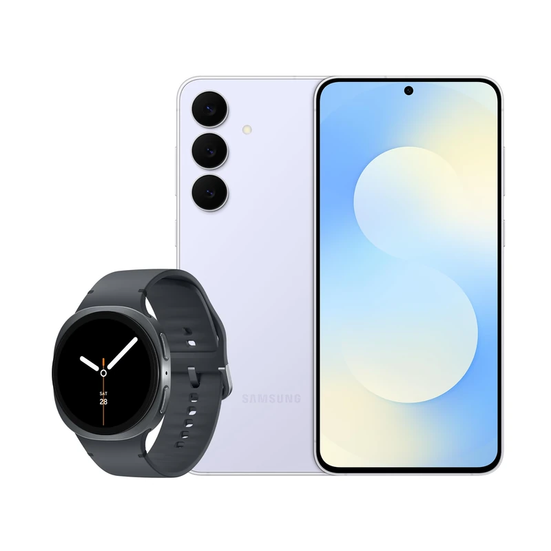 Samsung Galaxy S25 FE + Watch8, AI Smartphone, Slim 7.4mm Frame, 6.7" FHD Display, 50MP Camera, 256GB Storage, 8GB Memory, 4900 mAh Battery, Icy Blue, 3 Year Extended Warranty (UK Version)