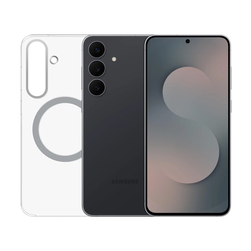 Samsung Galaxy S25 FE + Clear Case, AI Smartphone, Slim 7.4mm Frame, 6.7" FHD Display, 50MP Camera, 256GB Storage, 8GB Memory, 4900 mAh Battery, JetBlack, 3 Year Extended Warranty (UK Version)