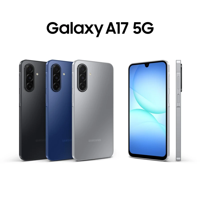 Samsung Galaxy A17 5G + Clear Case, AI Smartphone, Slim 7.5mm Frame, Large Screen, 50MP Camera, 128GB Storage, 4GB Memory, 5000 mAh Battery, Blue, 3 Year Extended Warranty (UK Version)