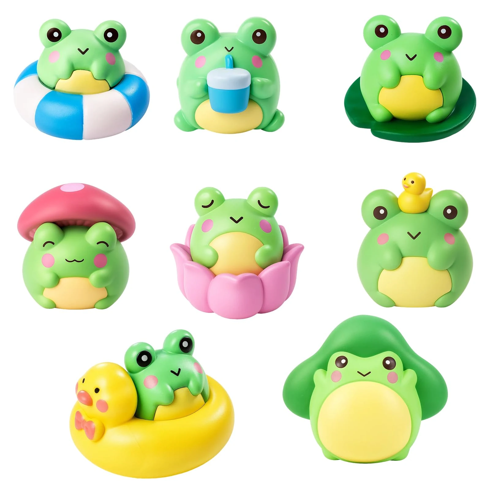 CBRPVT 8PCS Mini Frogs, Tiny Frogs Figurines, Cute Frog Toys for Home Decor, Garden Landscaping, Mini Animals Collection, Gift for Girls, Boys and Collectors