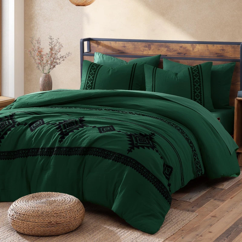 MaiRêve Embroidery King Size Comforter Set 7 Pieces Western Bed in a Bag