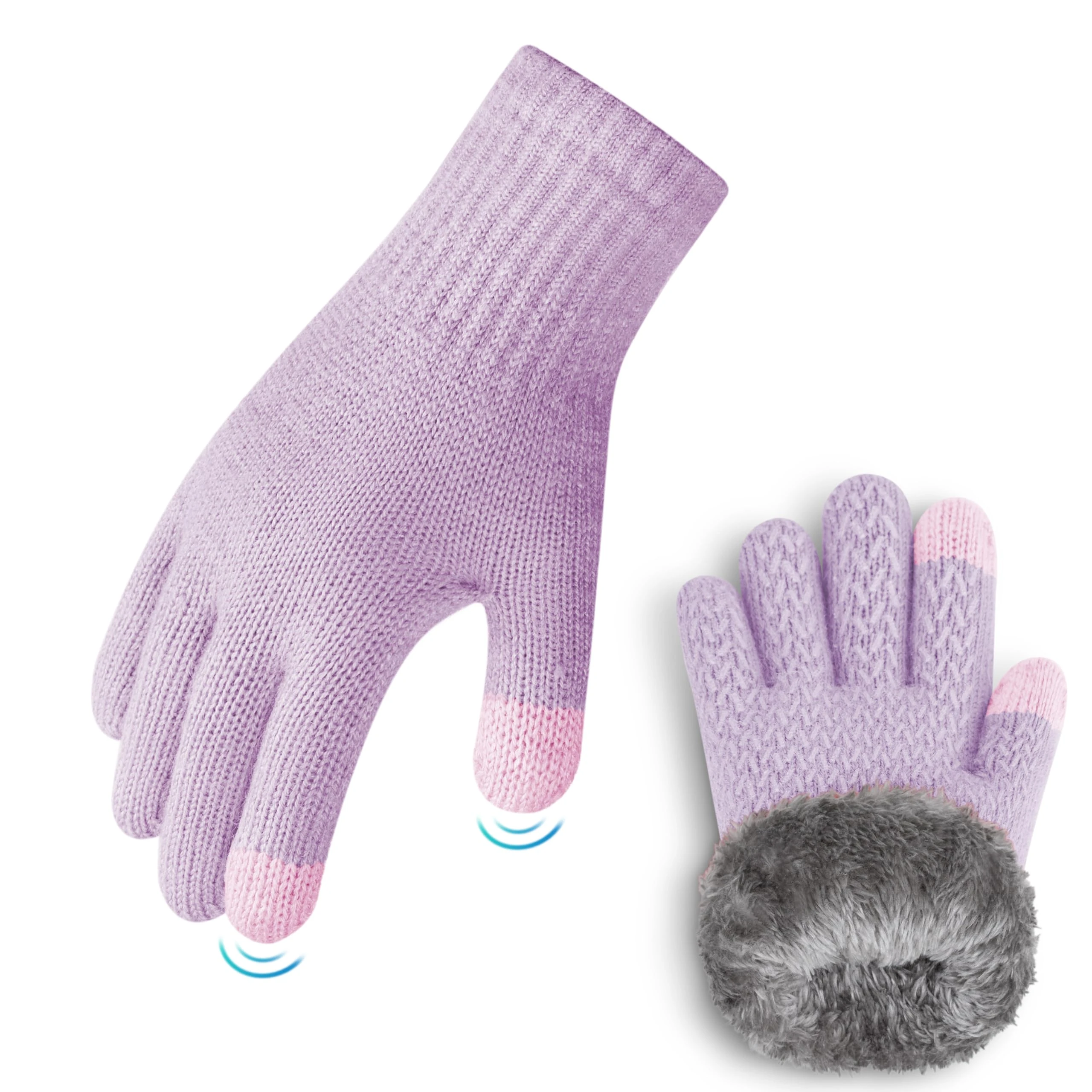 ineepor Kids Alpaca Wool Gloves for Boys Girls Children Toddler Winter Grip Warm Thermal Gloves with Fleece Lined Touchscreen