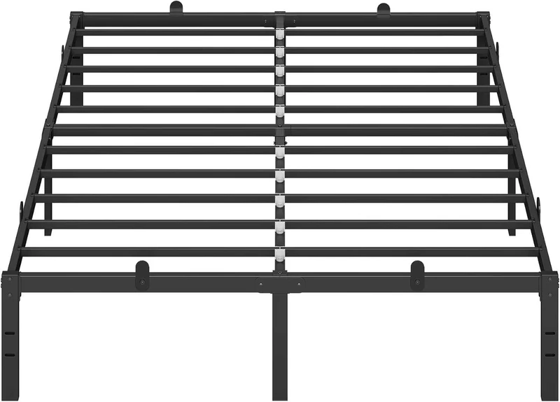 VASAGLE Double Bed Frame for Mattress 160 x 190 cm, Metal Bed Frame, Storage Space, Modern, for Guests, Easy Assembly, Ink Black RMB139BD01