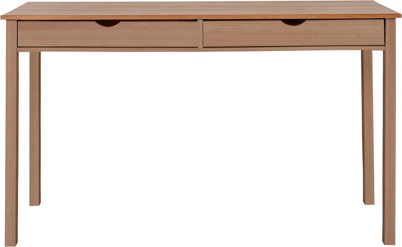 Gava Desk with 2 Large Drawers, Modern Scandinavian Design, Stained Wax, 60 x 140 x 80 cm (D x W x H)