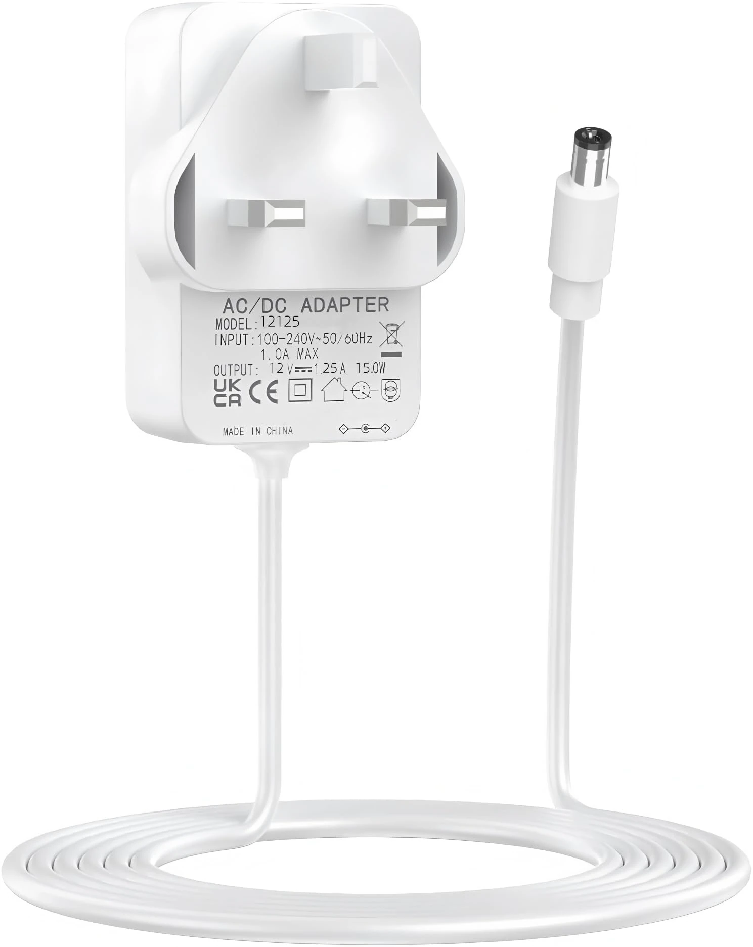 15W Echo Dot Power Supply, Charger for Alexa Echo Dot (3rd / 4th / 5th) Gen Dot with Clock Dot Kids Edition Echo Show 5 (1st & 2nd Gen) Echo Spot Echo Pop Fire TV Cube Power Cord (White)