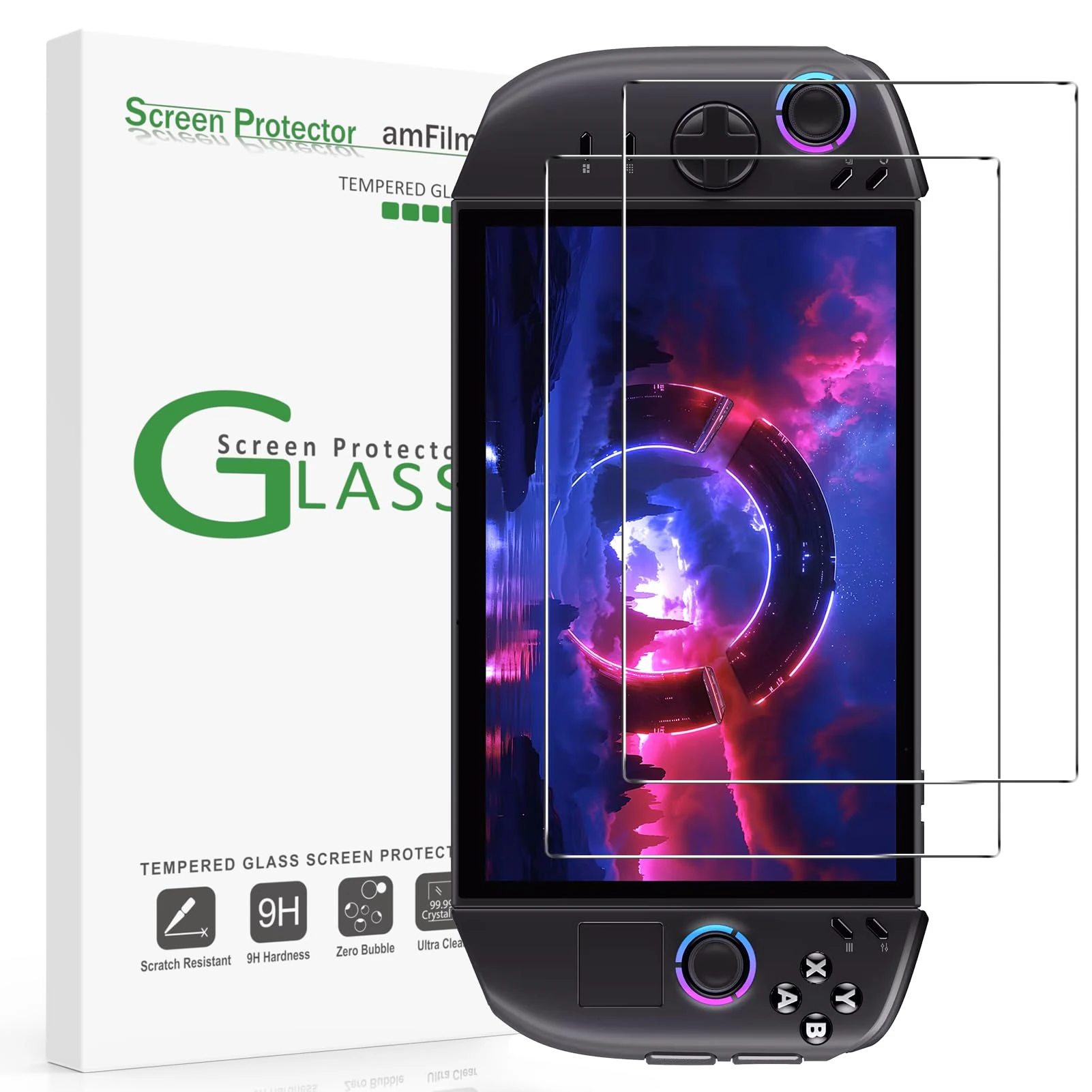 amFilm 2 Pack Upgrade Version Screen Protector for Lenovo Legion Go Gen 2, Tempered Glass, 8.8 inch Full Coverage, Transparent Ultra HD, Anti-Scratch, Anti-Fingerprint