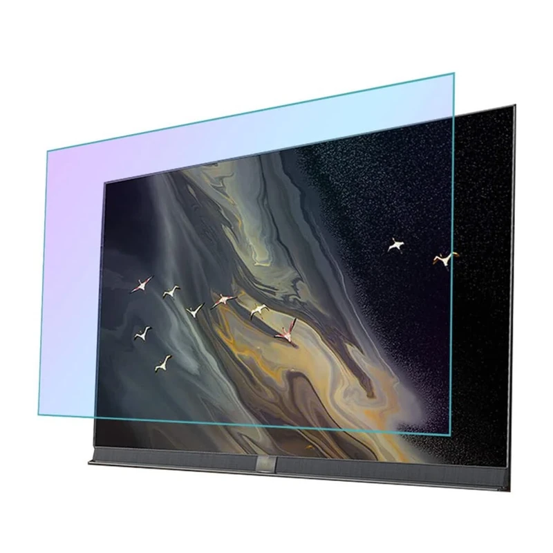 JQZWXX 50-75Inch Anti Glare TV Screen Protector, Anti Blue Light Matte Film Indoor Outdoor, Reduction Glare and Reflections for TV LCD, LED, OLED, QLED, 4K, HDTV,55in1221x689mm