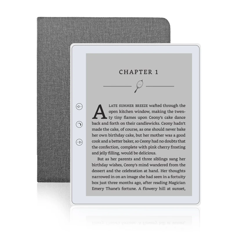 Veidoo 5.8 inch Ebook Reader, HD Touch Screen Carta E-Ink Technology, 32GB ROM(TF Card Expansion to 64G), WiFi, Long Endurance, Android E-Reader with Cover(White)