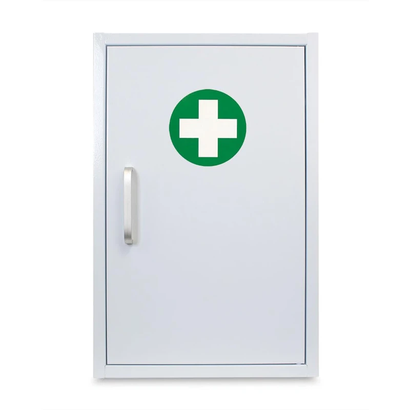 Reliance Medical Unlockable First Aid Cabinet – Wall Mounted Metal First Aid Box, Unlockable Storage for Home, Office, Workplace, School & Lab – White