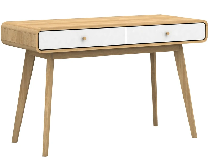 LOFT24 Cassie Desk in Oak White, 50x120x79cm (DxWxH)