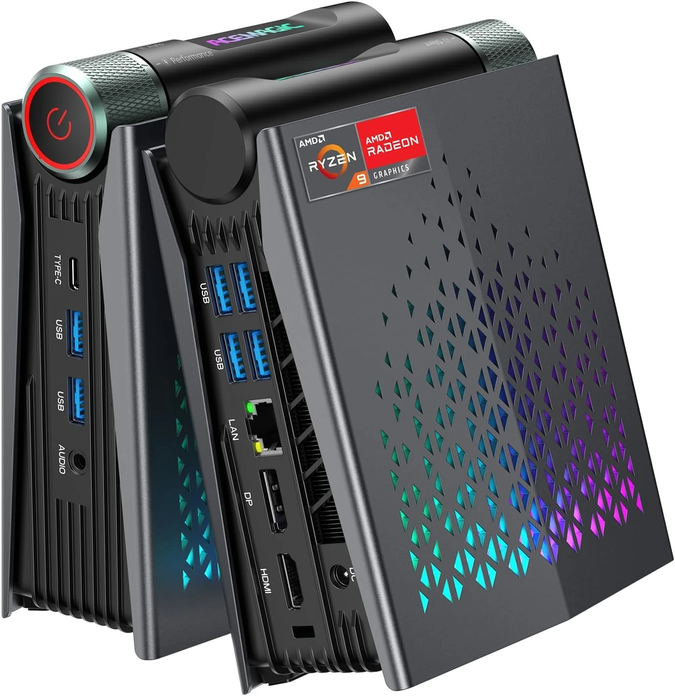 ACEMAGICIAN S3A Mini PC, AMD Ryzen 7 8745HS(8C/16T, up to 4.9GHz), 32GB DDR5 RAM 1TB PCle4.0 SSD, Mini Computer Support 8K@60z,HDMI+DP+Type C Tirple Display,USB4|WiFi 6|BT5.2|Office|Home|Casual Games