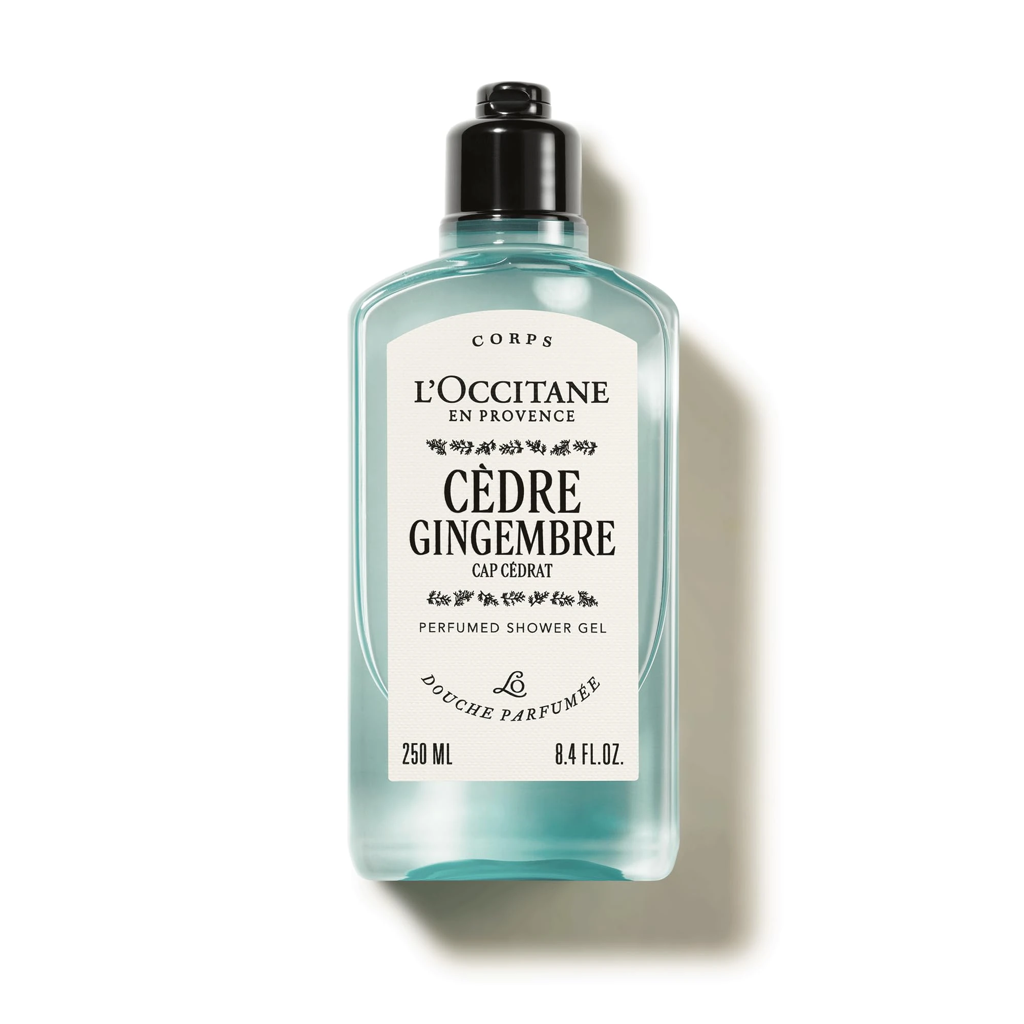 L'OCCITANE Cèdre Gingembre (Formerly Cap Cedrat) Shower Gel 250ml, Refreshing Cedarwood & Ginger Body Wash for Men, Premium & Clean Beauty for All Skin Types