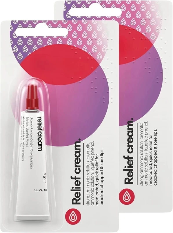 2 Packs Relief Cream Soothing Protective Lip Cream, 5g