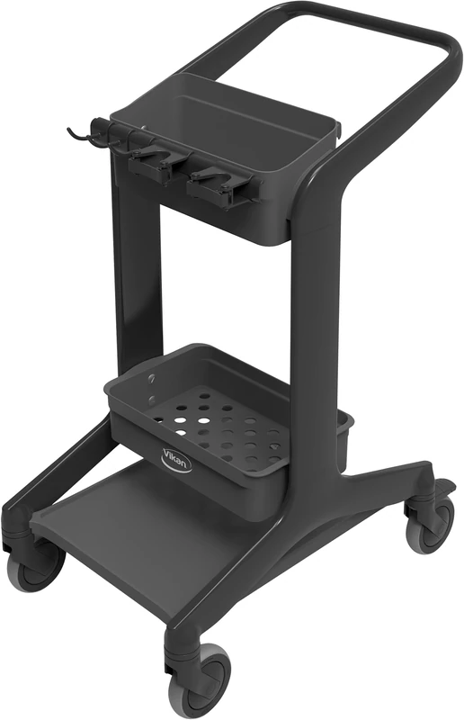 Vikan 57009 HyGo Cleaning Trolley Mobile Shadow Board Black Hygienic System