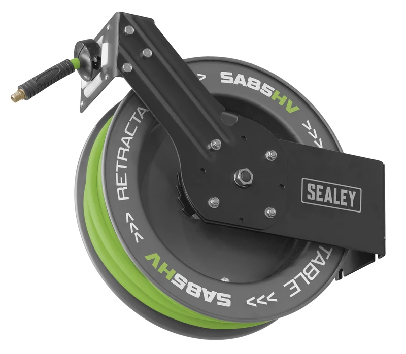 Sealey Retractable Air Hose Metal Reel High-Visibility PVC Hose, 20m, Ø10mm ID - SA85HV