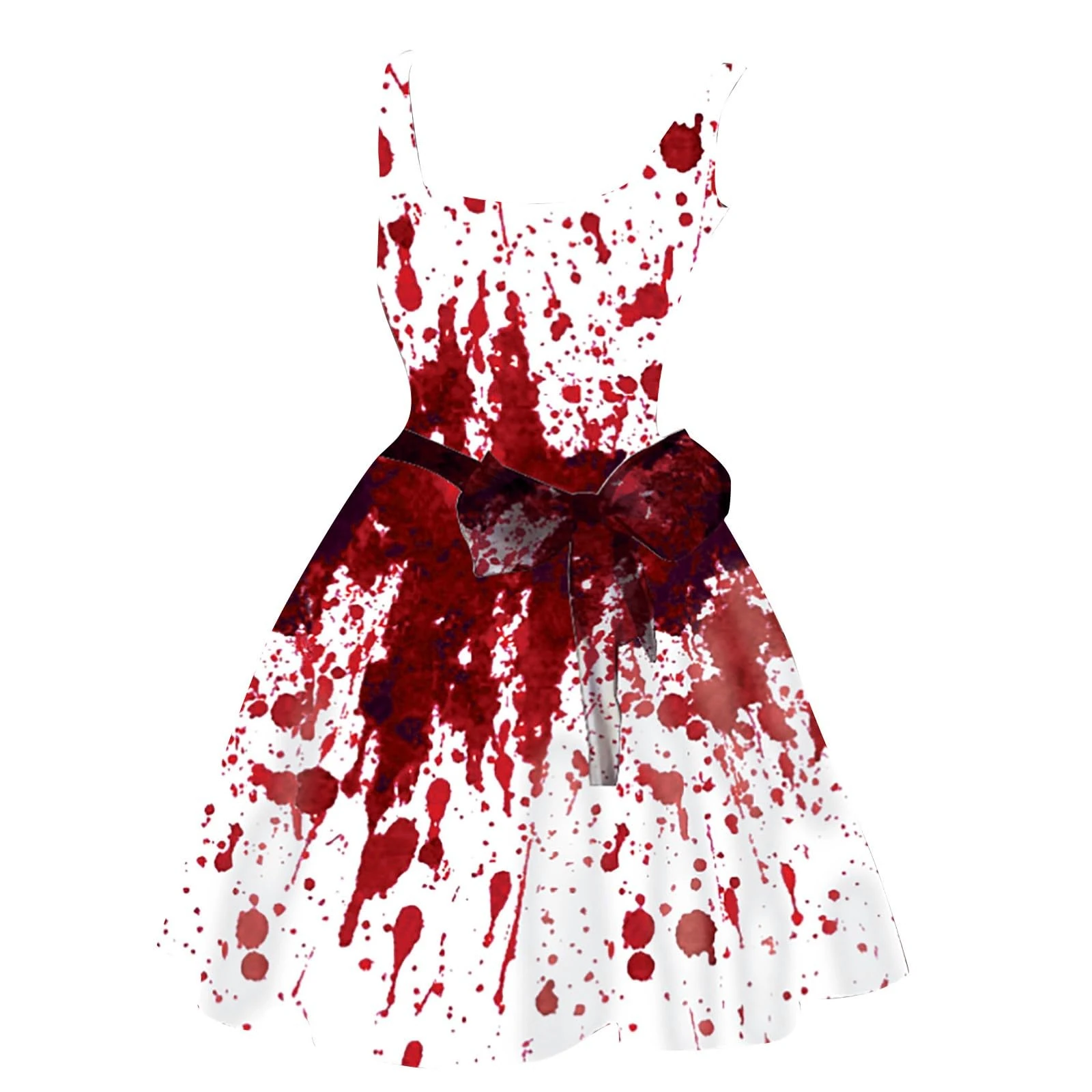 HUIFUAO Black Halloween Dresses for Women Scary Bloody Fancy Dress Plus Size Halloween Costumes Sleeveless Evening Party Horror Festival Cosplay Outfits Clothes (A01 Red, S)