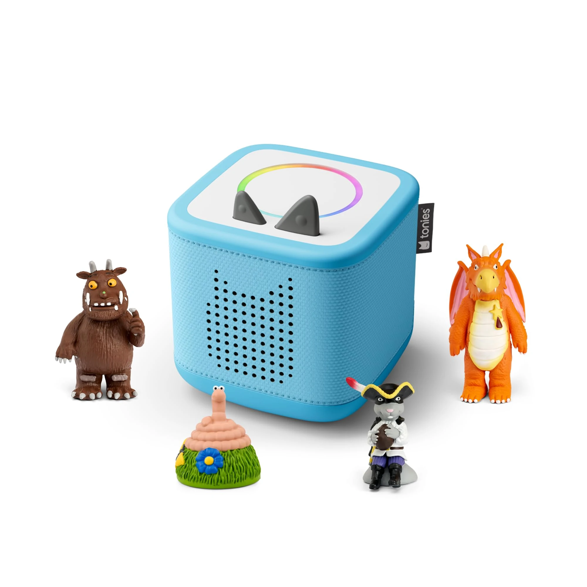 tonies Toniebox 2 Bundle Incl. 4 Tonies: The Gruffalo, Zog, Highway Rat, Superworm, Sky Blue