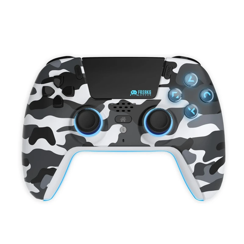 Freaks and Geeks- Bluetooth Wireless Controller for Playstation PS5 with LED - White Camo