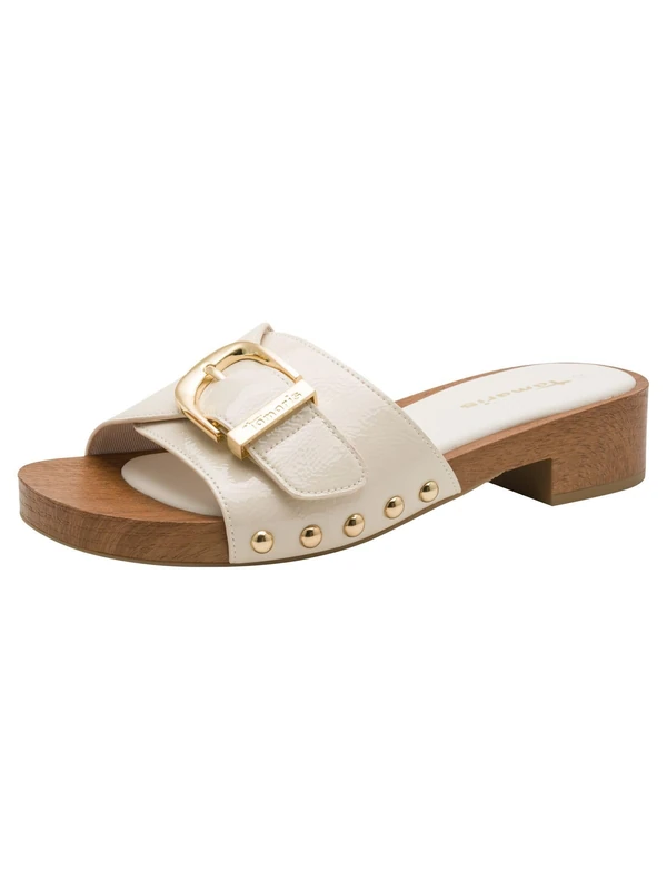 Tamaris Women's mule with wedge heel beige 4 UK