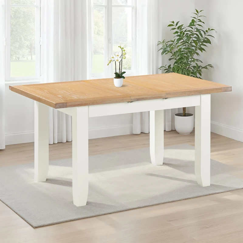Seconique Windsor Extending Dining Table in Ivory/Oak - Image 1