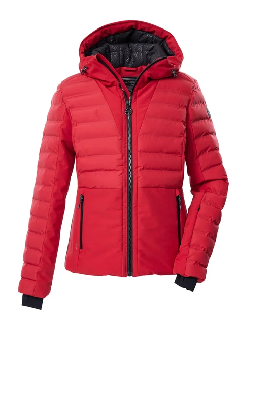 killtec KSW 115 WMN SKI QLTD JCKT Women's Ski Quilted Jacket with Hood and Snow Guard Dark Red, 44, 43620-000