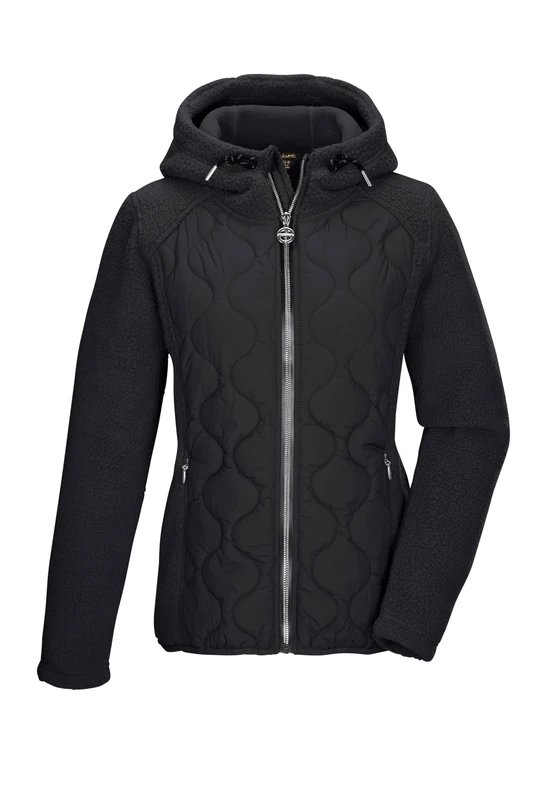 killtec KSW 108 WMN FLC JCKT 43613-000 Women's Fleece Jacket/Hybrid Jacket with Hood Black 46
