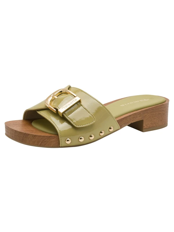 Tamaris Women's mule with wedge heel green 3.5 UK