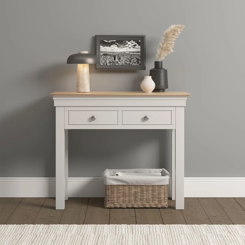 Seconique Bordeaux Console Table in Ivory/Oak