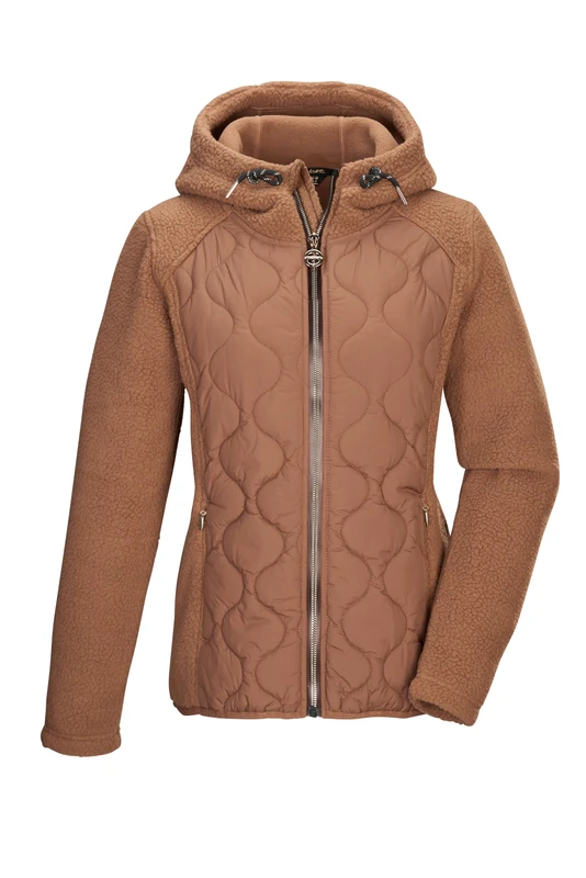 killtec KSW 108 WMN FLC JCKT Women's Fleece Jacket/Hybrid Jacket with Hood Toffee, 40, 43613-000