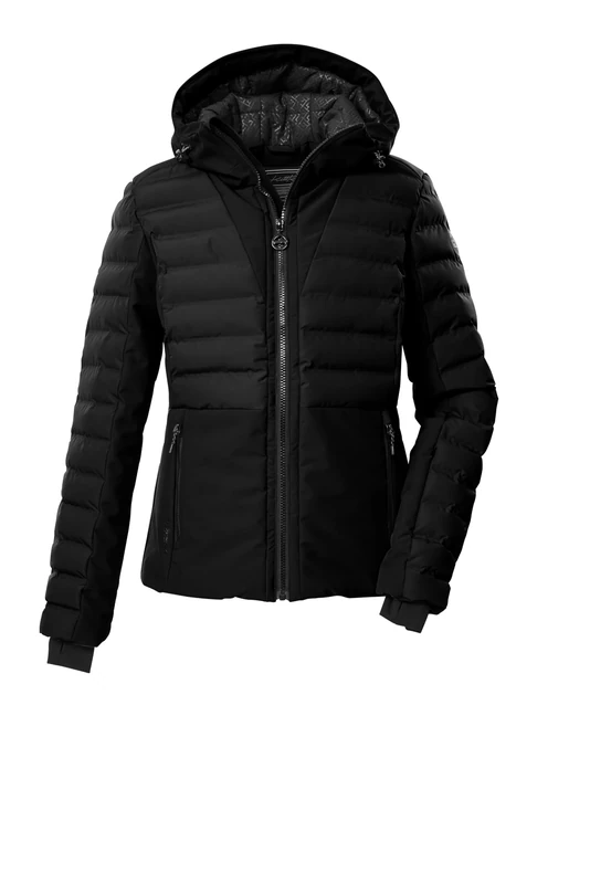 killtec KSW 115 WMN SKI QLTD JCKT Women's Ski Quilted Jacket with Hood and Snow Guard Black 38 43620-000