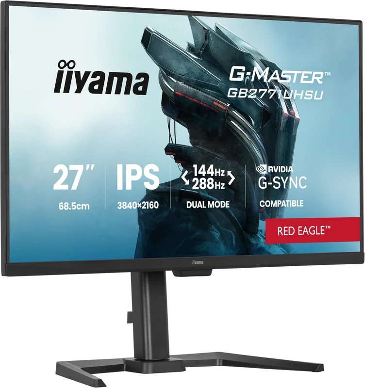 iiyama G-Master GB2771UHSU-B1 27 inch 144Hz 4K 3840x2160, 0.8ms, AMD FreeSync Premium/NVIDIA G-SYNC Compatible, 2x HDMI 2.1,1 x DisplayPort, HAS