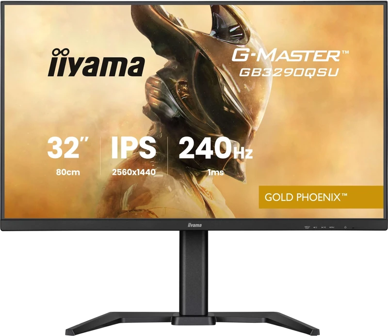 iiyama G-Master GB3290QSU-B1 32 inch 240Hz QHD Pro-Gaming, 1ms, FreeSync Premium, HDR400, HDMI 2.1/DP/USB/USB-C, Height Adjustable Stand