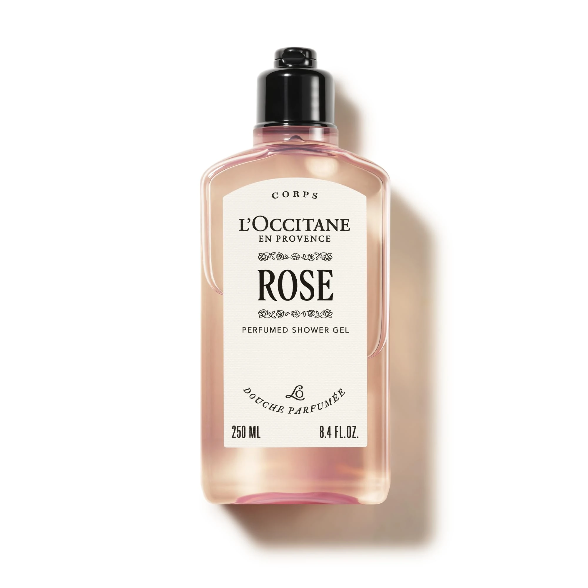 L'OCCITANE Rose Shower Gel 250ml, Floral Body Wash with Romantic Rose Scent, Premium & Clean Beauty for All Skin Types