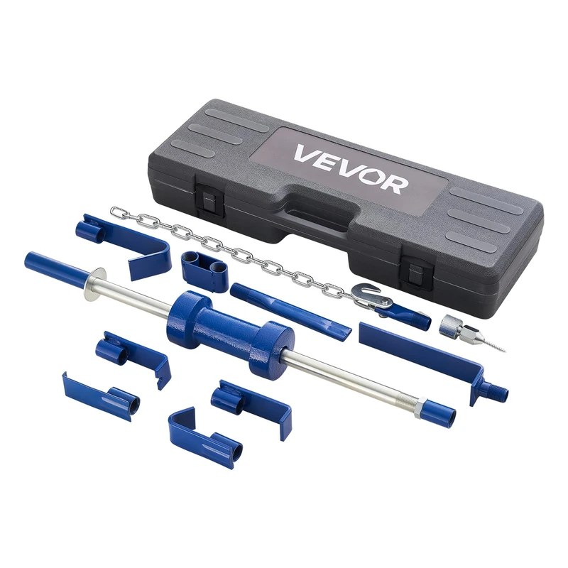 VEVOR Dent Puller Kit, 14-in-1 Slide Hammer Dent Removal Kit, Heavy-Duty Auto Body Truck Repair Automotive Damage Remover Tool Repair Frame with Carrying Case, Extension Rod, Non-Slip Handle